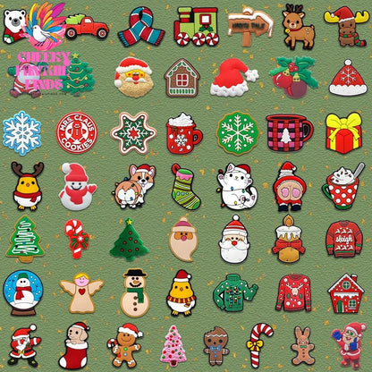 12/20/50pcs Christmas Shoe Charms Shoe Decorations Pins for Women Kids Men Boys Girls Xmas Favor Gift Garden Sandal Accessories - Cheeky Fantail Finds