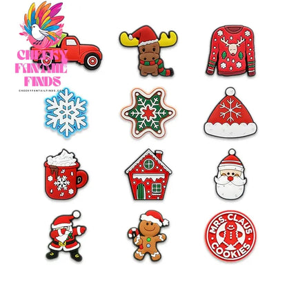 12/20/50pcs Christmas Shoe Charms Shoe Decorations Pins for Women Kids Men Boys Girls Xmas Favor Gift Garden Sandal Accessories - Cheeky Fantail Finds