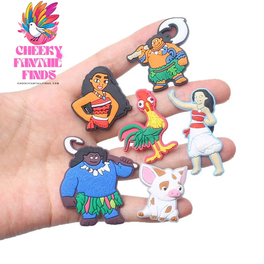 12-50Pcs Moana Shoes Charms PVC Shoe Accessories For Clogs Sandals Decoration Buckle Kids Friends Gifts - Cheeky Fantail Finds