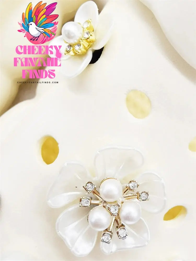 12PCS ABS Shoe Charms Buckles DIY Adorable Clog Accessories White Floral Decorations Ornaments Fit Women Sandals Halloween Gifts - Cheeky Fantail Finds