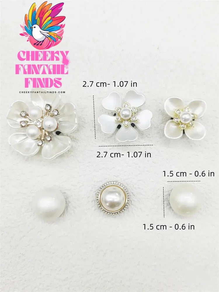 12PCS ABS Shoe Charms Buckles DIY Adorable Clog Accessories White Floral Decorations Ornaments Fit Women Sandals Halloween Gifts - Cheeky Fantail Finds
