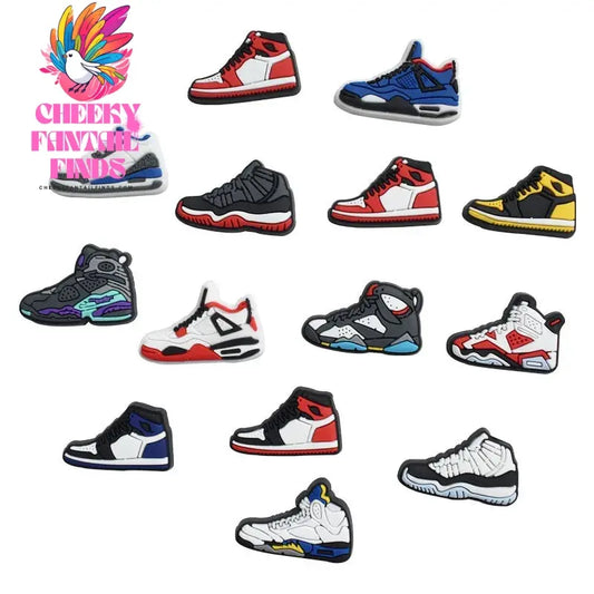 12Pcs Sneaker Collection Shoe Charms Accessories Sets For Kids Men Hole Shoes Charms Cartoon Sandals Decoration Cheeky Fantail Finds
