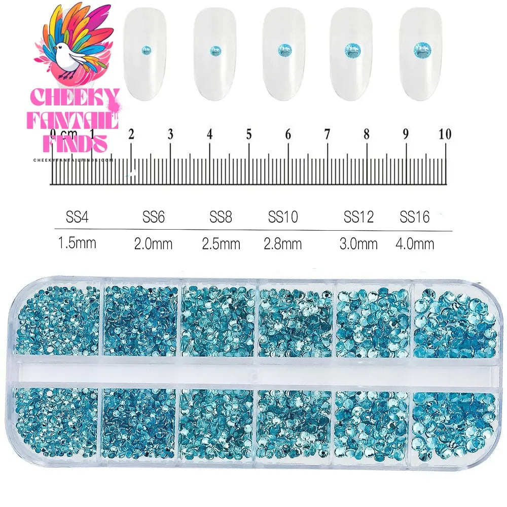 12grids Red Nail Gems Rhinestones 2/3/4/5mm Flat-Back Nail Crystal Diamond SS6/10/16/20/30 Mixed Luxury Glass Rhinestones Charms Cheeky Fantail Finds