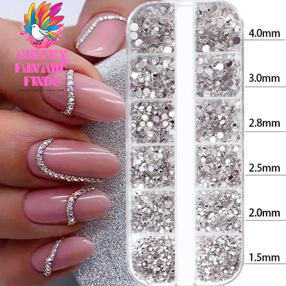 12grids Red Nail Gems Rhinestones 2/3/4/5mm Flat-Back Nail Crystal Diamond SS6/10/16/20/30 Mixed Luxury Glass Rhinestones Charms Cheeky Fantail Finds