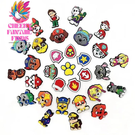 12pcs Paw Patrol Pvc Shoe Charms Anime Cartoon Shoe Buckle decorated pvc Animal Dog series shoe charm best-selling designer Cheeky Fantail Finds