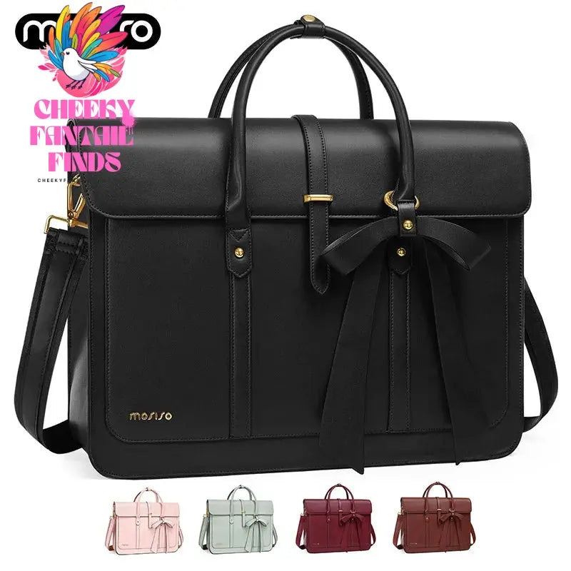 15 15.6 16 inch Laptop Bag for Women MacBook Air Pro M3 M2 M1 HP Dell Asus Notebook PU Leather Computer Shoulder Bag Backpack Cheeky Fantail Finds