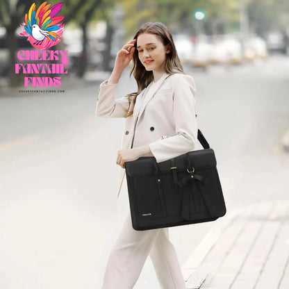 15 15.6 16 inch Laptop Bag for Women MacBook Air Pro M3 M2 M1 HP Dell Asus Notebook PU Leather Computer Shoulder Bag Backpack Cheeky Fantail Finds