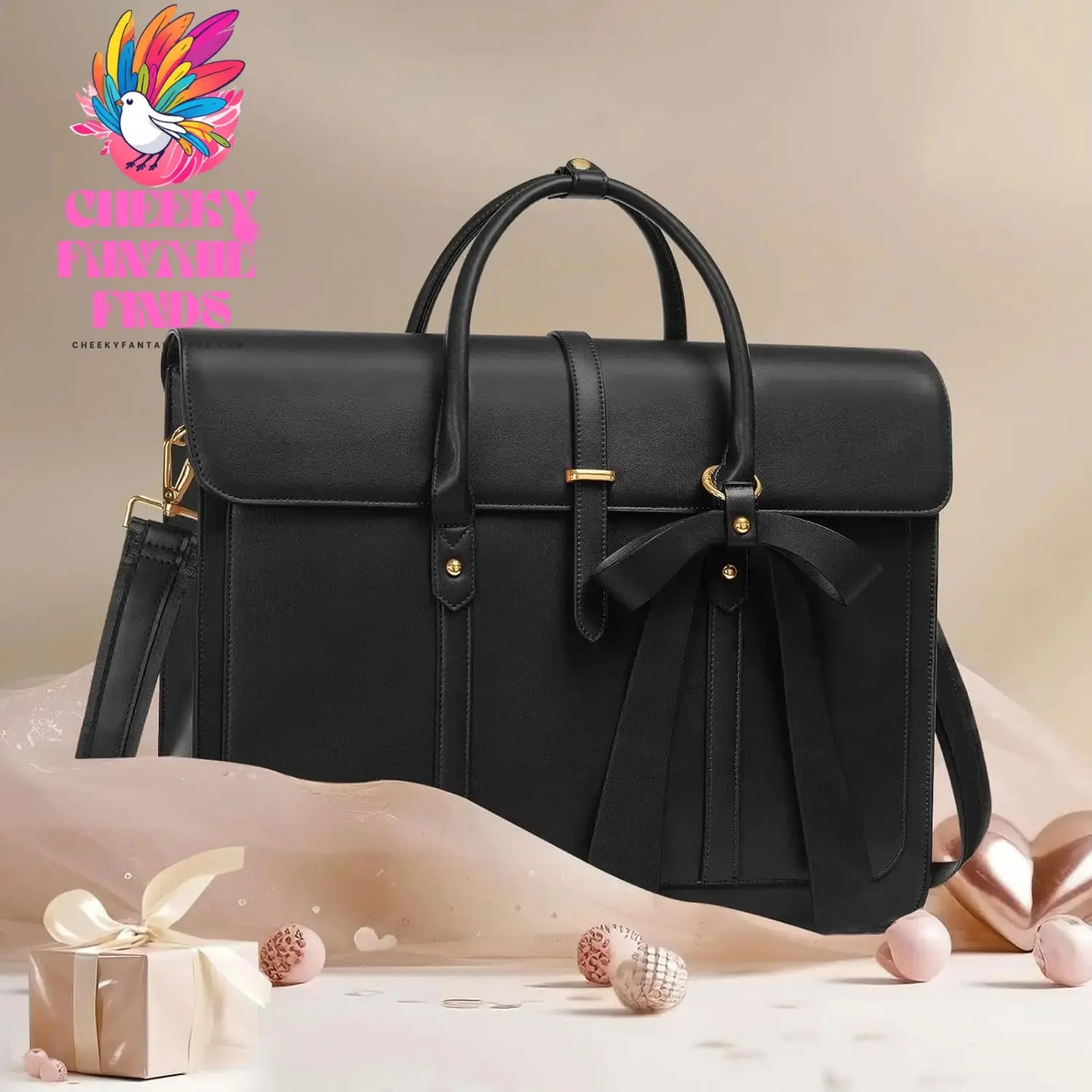 15 15.6 16 inch Laptop Bag for Women MacBook Air Pro M3 M2 M1 HP Dell Asus Notebook PU Leather Computer Shoulder Bag Backpack Cheeky Fantail Finds