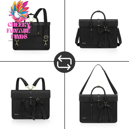 15 15.6 16 inch Laptop Bag for Women MacBook Air Pro M3 M2 M1 HP Dell Asus Notebook PU Leather Computer Shoulder Bag Backpack Cheeky Fantail Finds