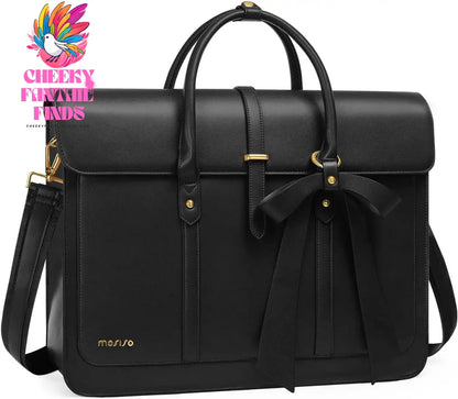 15 15.6 16 inch Laptop Bag for Women MacBook Air Pro M3 M2 M1 HP Dell Asus Notebook PU Leather Computer Shoulder Bag Backpack Cheeky Fantail Finds