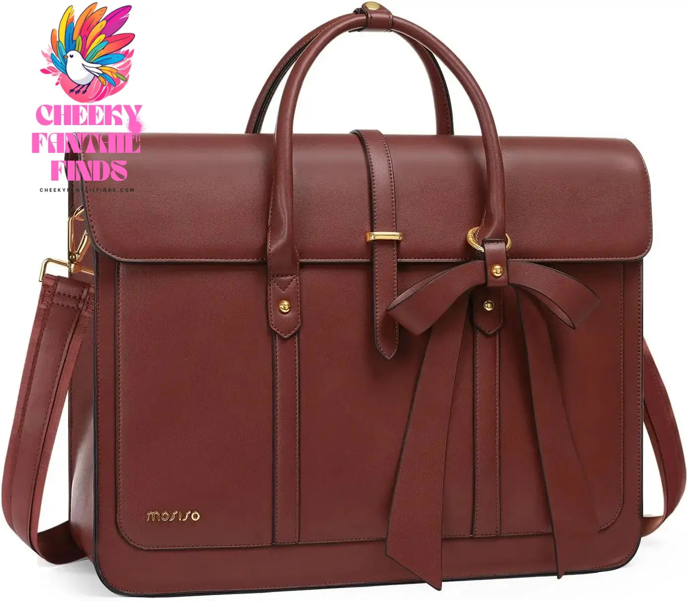 15 15.6 16 inch Laptop Bag for Women MacBook Air Pro M3 M2 M1 HP Dell Asus Notebook PU Leather Computer Shoulder Bag Backpack Cheeky Fantail Finds