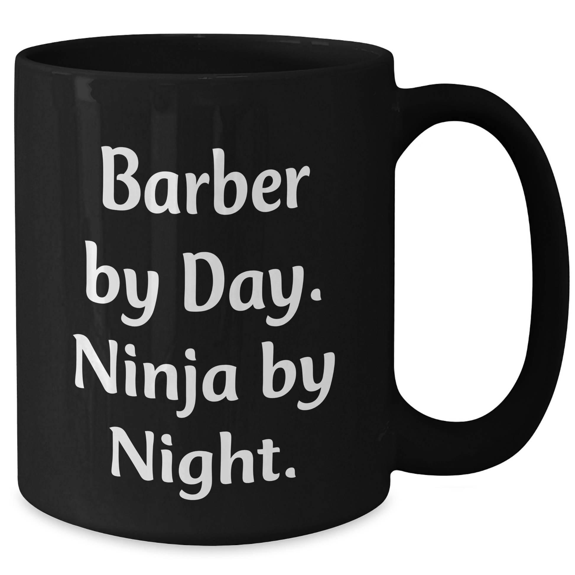 Funny Barber Gifts from Men - 'Barber By Day. Ninja By Night.' Black Coffee Mug for Fathers Day - Additional