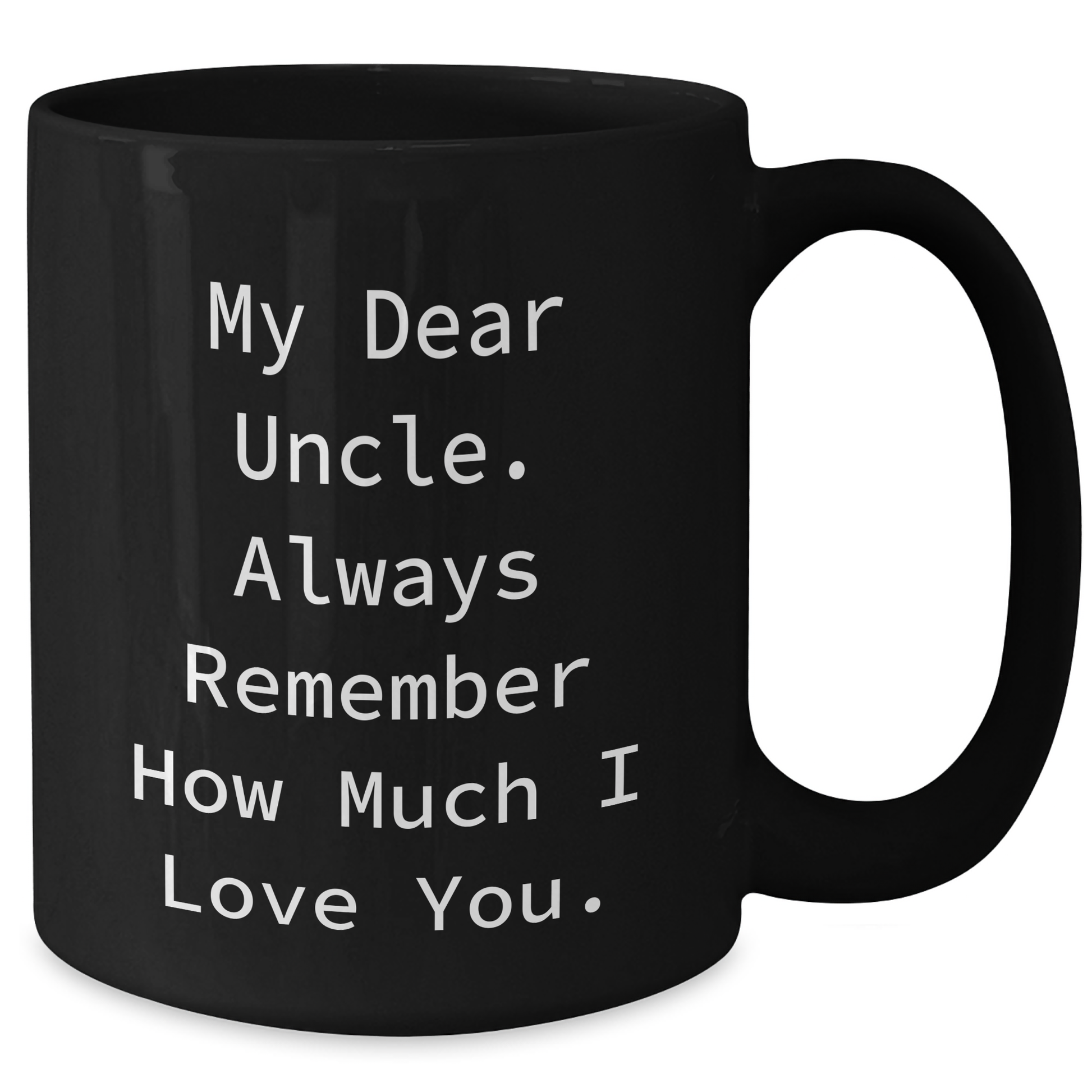 Funny Uncle Gifts from Men to Uncle, Black Coffee Mug for Father's Day, 'My Dear Uncle. Always Remember...' - Additional