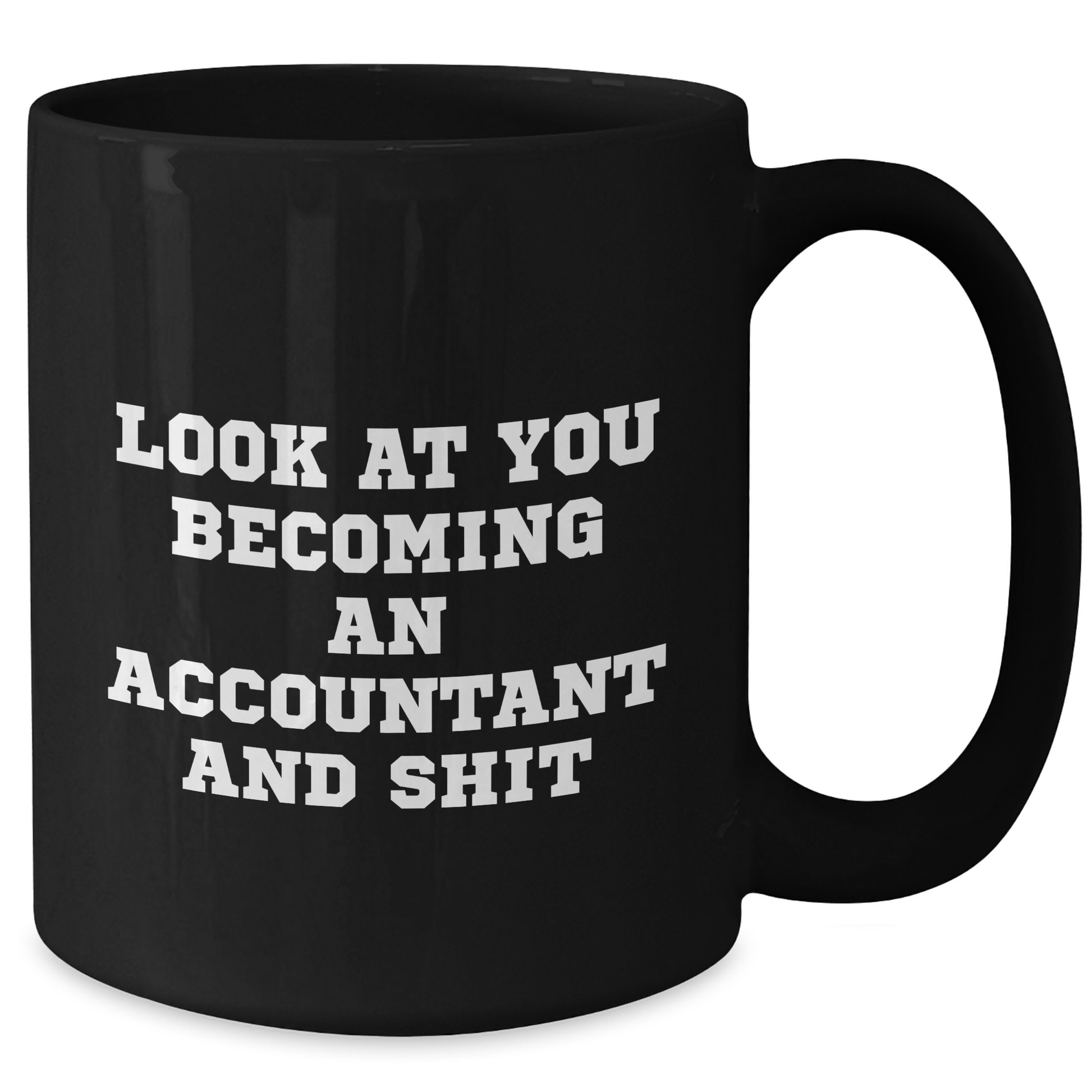 Funny Accountant Gifts: 'Look At You Becoming An Accountant And Shit' Black Coffee Mug, Gifts from Men, Gifts for Accountant, Unique Father's Day Unique Gifts - Additional