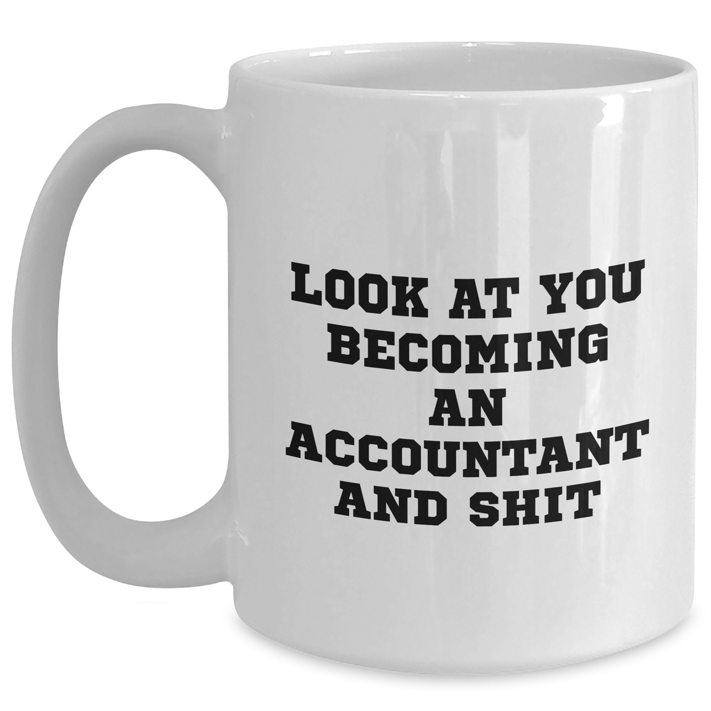Funny Accountant Gifts for Him or Her, 'Look At You Becoming An Accountant And Shit' White Coffee Mug, Father's Day Unique Gifts from Family to Men - Main