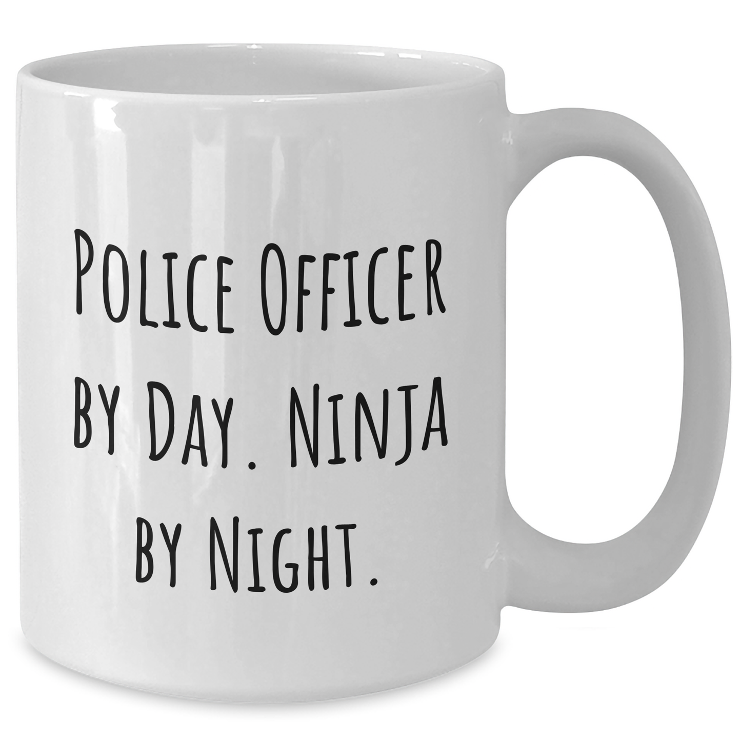 Police Officer Gifts, Funny Quote White Coffee Mug, 'Police Officer By Day. Ninja By Night.' Graduation Unique Gifts from Friends - Additional