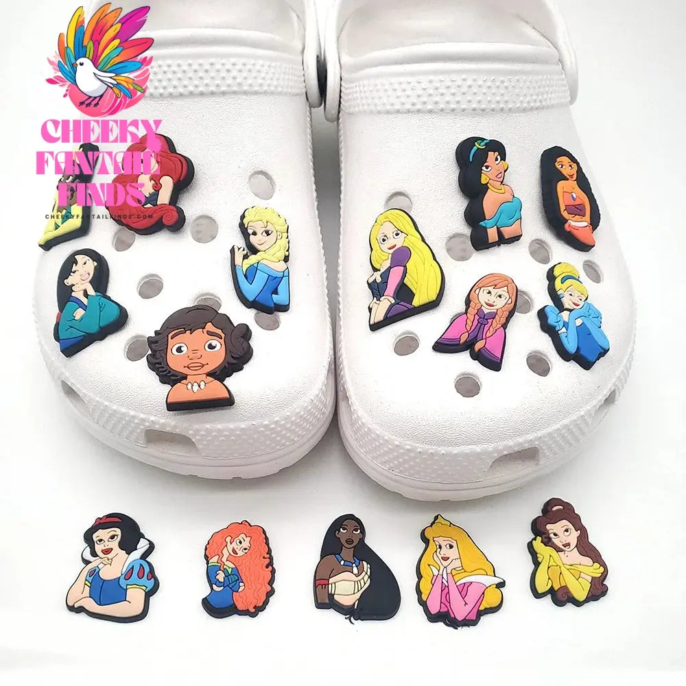 15Pcs Set Princess PVC Sandals Shoe Accessories Charms Decoration Buckle Cute Ornament DIY Wristbands Charms Cheeky Fantail Finds