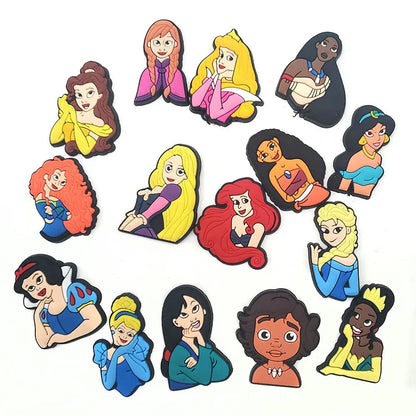 15Pcs Set Princess PVC Sandals Shoe Accessories Charms Decoration Buckle Cute Ornament DIY Wristbands Charms Cheeky Fantail Finds