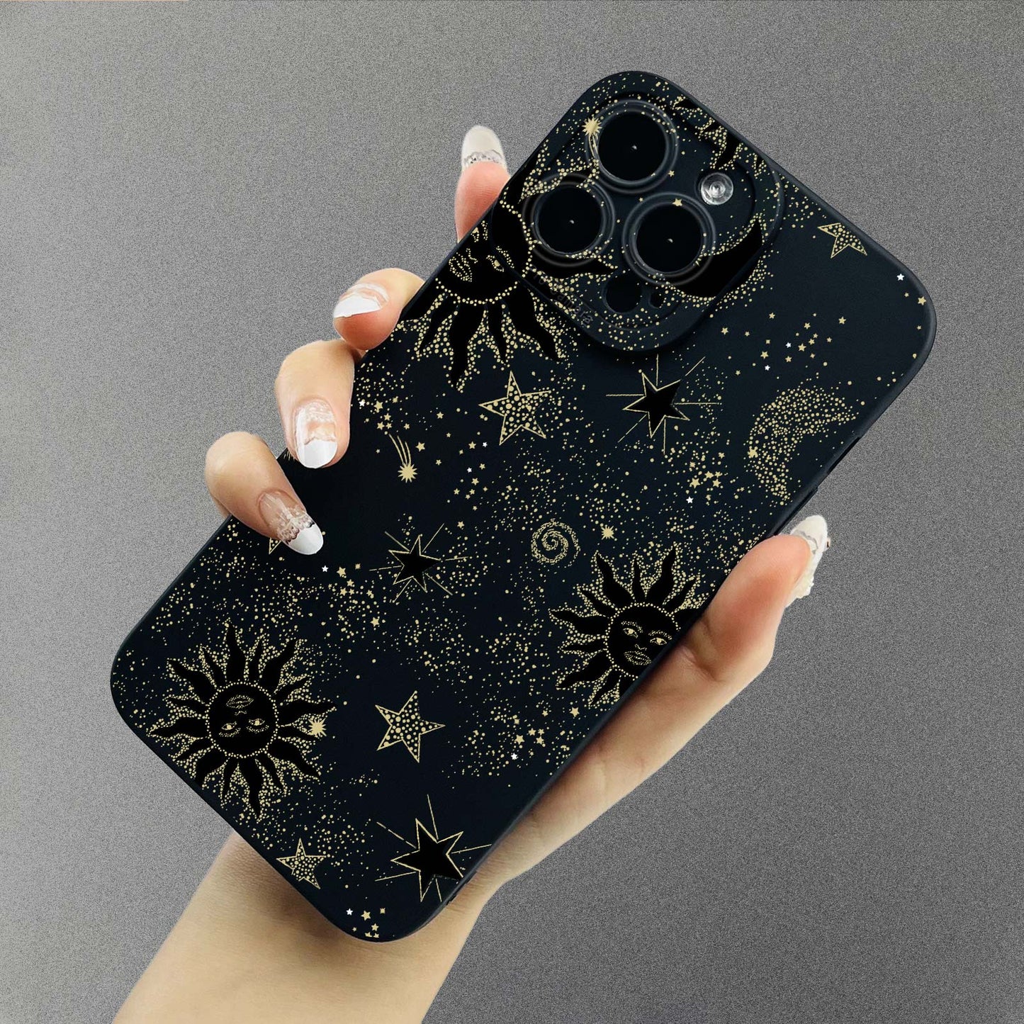Universal Fit Imitation Star Sky Graphic TPU Soft Phone Case for iPhone 14/13/12/11 Series, Including Plus and Pro Models, with Shock-Absorbing Protection and Vibrant Graphic Design