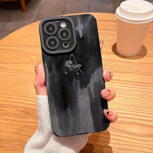 Luxury Shockproof Faux Leather Purple Heart Pattern Design Shockproof Slim Protective Case Anti-Fall Sleeve Phone Case Camera Lens All Inclusive Protecion Phone Soft Case For IPhone15 Pro Max/Ultra 11/ 12/13/14/X/XR/Xs/Plus/P