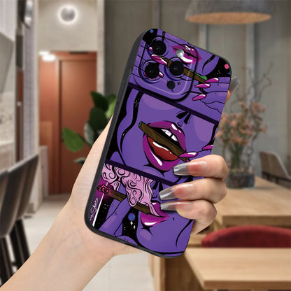Chic Lips Printed Phone Case - Fashion-Forward Protection for iPhone 15 14 13 12 11 XS XR X 7 8 Plus Pro Max Mini - Unique & Eye-Catching Design