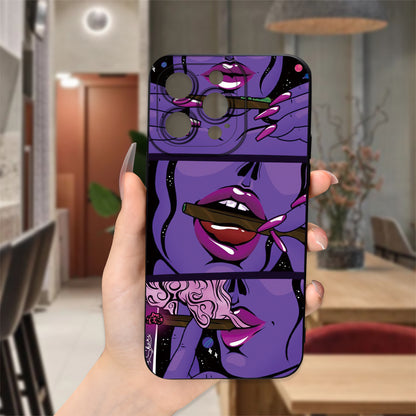 Chic Lips Printed Phone Case - Fashion-Forward Protection for iPhone 15 14 13 12 11 XS XR X 7 8 Plus Pro Max Mini - Unique & Eye-Catching Design