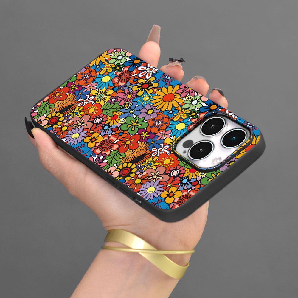 Flowers Pattern Liquid Silicone Mobile Phone Case Full-Body Protection Shockproof Anti-fall TPU Soft Rubber Case Color: Transparent White Black For Men Women For IPhone 15 14 13 12 11 XS XR X 7 8 Mini Plus Pro Max SE 2020/202