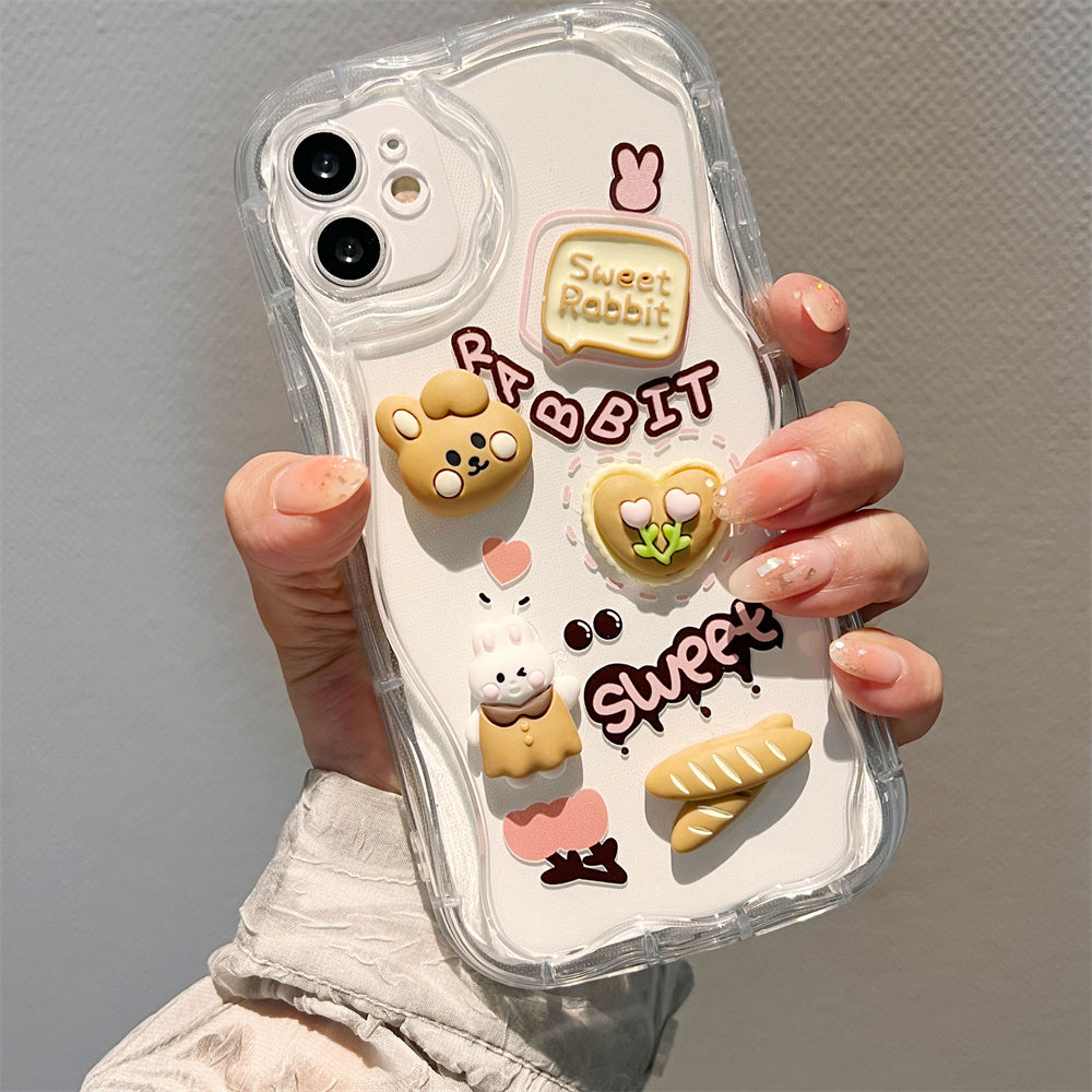 Cute 3D Rabbit Doll Soft Drop Resistant And Shockproof Silicone Phone Case Suitable For Redmi 12 12C A1 10C 10 10A 9 9A 9C 9T Note 12 12s 11s 10s 11 10 9s 9 Pro K30 Xiaomi 11 12 Poco X3 F3 M4 Pro Lite TPU Protective Cover