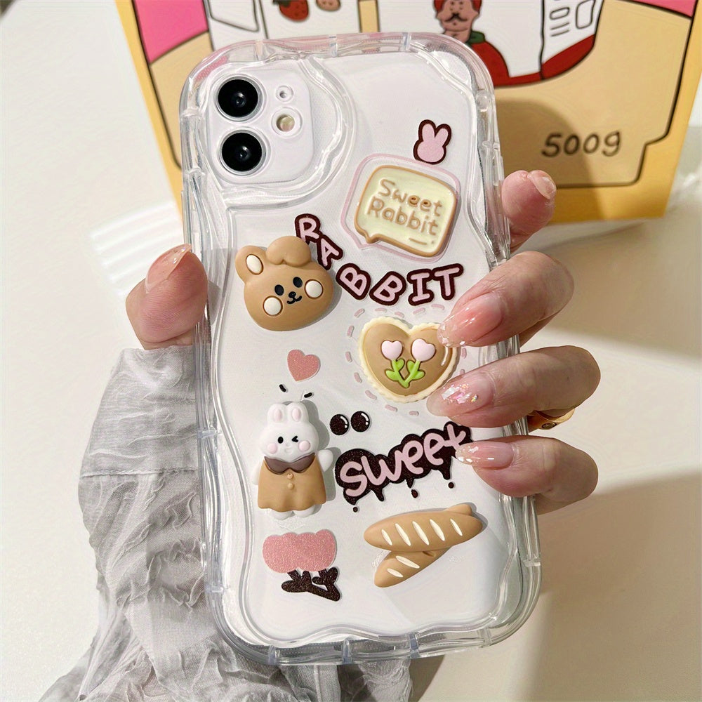 Cute 3D Rabbit Doll Soft Drop Resistant And Shockproof Silicone Phone Case Suitable For Redmi 12 12C A1 10C 10 10A 9 9A 9C 9T Note 12 12s 11s 10s 11 10 9s 9 Pro K30 Xiaomi 11 12 Poco X3 F3 M4 Pro Lite TPU Protective Cover