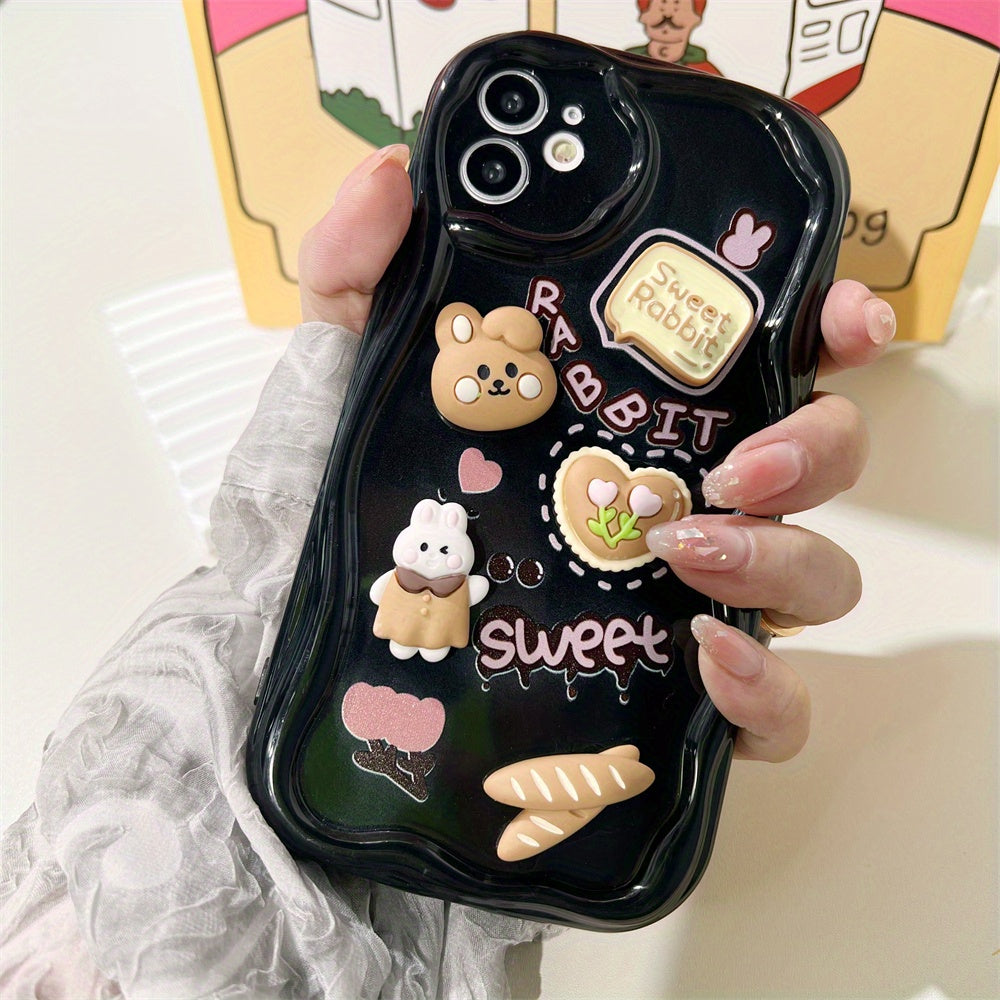 Cute 3D Rabbit Doll Soft Drop Resistant And Shockproof Silicone Phone Case Suitable For Redmi 12 12C A1 10C 10 10A 9 9A 9C 9T Note 12 12s 11s 10s 11 10 9s 9 Pro K30 Xiaomi 11 12 Poco X3 F3 M4 Pro Lite TPU Protective Cover