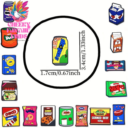 16pcs PVC Imitation Food Shoe Charms, Cute Snack & Beverage Designs, Playful Shoe Accessories Set Cheeky Fantail Finds