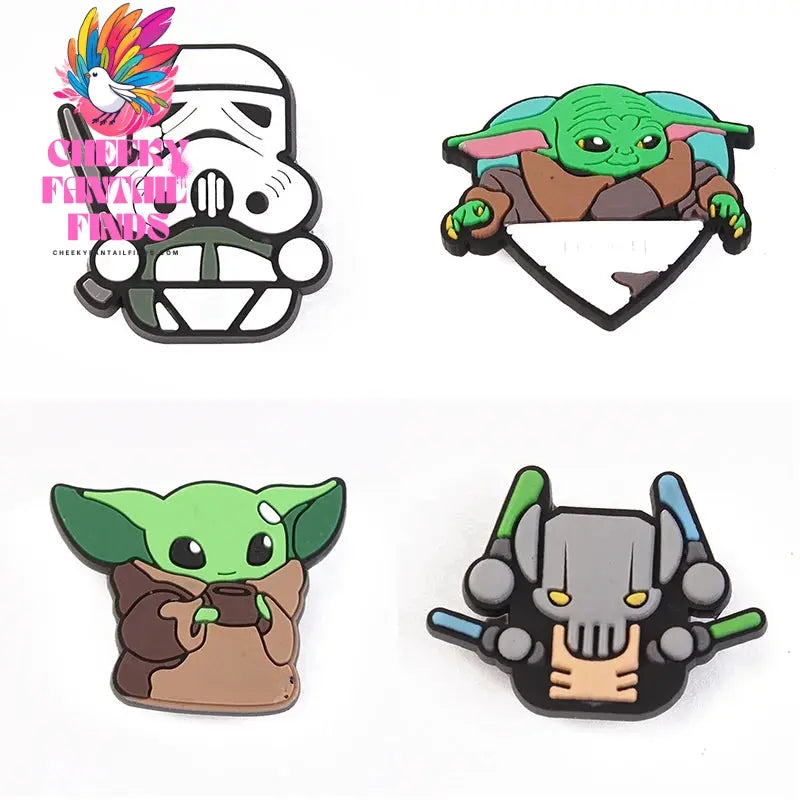 16styles Cute Yoda Shoe Charms Decor Accessory for Clogs Sandals Decorations Charms Decor PVC Accessories Cartoon Kids Gifts Cheeky Fantail Finds