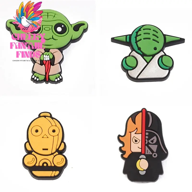 16styles Cute Yoda Shoe Charms Decor Accessory for Clogs Sandals Decorations Charms Decor PVC Accessories Cartoon Kids Gifts Cheeky Fantail Finds