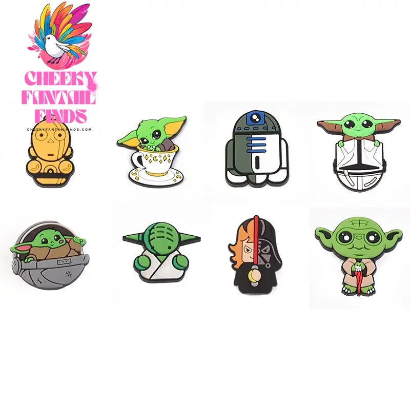 16styles Cute Yoda Shoe Charms Decor Accessory for Clogs Sandals Decorations Charms Decor PVC Accessories Cartoon Kids Gifts Cheeky Fantail Finds