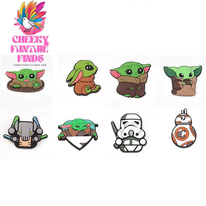 16styles Cute Yoda Shoe Charms Decor Accessory for Clogs Sandals Decorations Charms Decor PVC Accessories Cartoon Kids Gifts Cheeky Fantail Finds