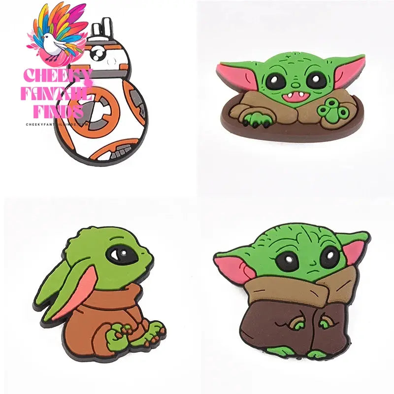 16styles Cute Yoda Shoe Charms Decor Accessory for Clogs Sandals Decorations Charms Decor PVC Accessories Cartoon Kids Gifts Cheeky Fantail Finds