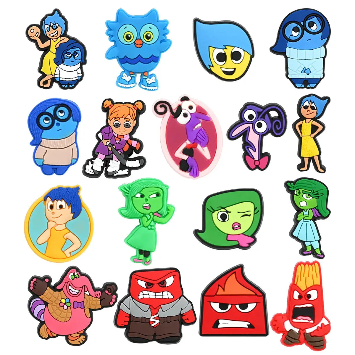 17Pcs Inside Out Charms Slippers Movie peripherals Decor pretty Accessories Shoes Flower Figure Sandals Ornament Shoe Buckle Cheeky Fantail Finds