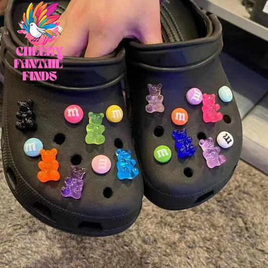 18 Pcs Bear Designer Shoes Charms Set Fit Children Decorations For Hole Shoes Ornaments Women Accessories Pins Wholesale Cheeky Fantail Finds