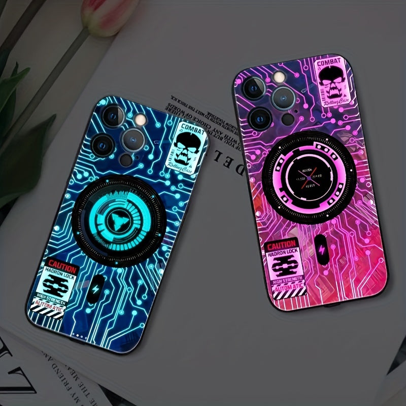 Suitable for iPhone color intelligent voice control call light emitting case LED light phone case 14/14Plus/14Pro/14Pro Max, iPhone 13/13Mini/13Pro/13Pro Max color light emitting bumper shockproof feel frosted anti scratch pr