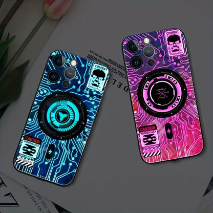 Suitable for iPhone color intelligent voice control call light emitting case LED light phone case 14/14Plus/14Pro/14Pro Max, iPhone 13/13Mini/13Pro/13Pro Max color light emitting bumper shockproof feel frosted anti scratch pr