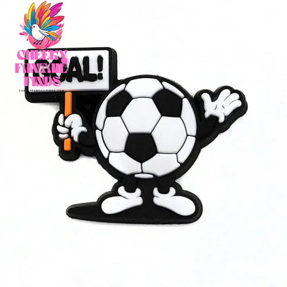 18pcs Cartoon Football Shoe Charms Design Shoe Decoration Fits For PVC Shoe Accessories Kids Boys Party Gifts Cheeky Fantail Finds