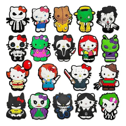 18pcs Cute Cosplay Halloween Charms for Clogs Sandals Hello Cinnamoroll Decoration Shoe Accessories Charms Cheeky Fantail Finds