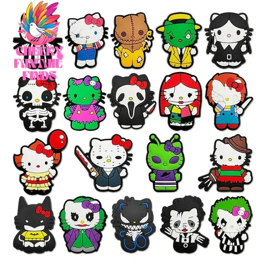 18pcs Halloween Sanrio Hello Kitty Shoe Charms PVC Shoes Accessories Decorations Buckle for Clog Sandal Kids Party Xmas Gifts Cheeky Fantail Finds
