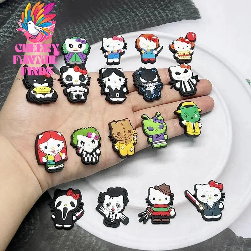 18pcs Halloween Sanrio Hello Kitty Shoe Charms PVC Shoes Accessories Decorations Buckle for Clog Sandal Kids Party Xmas Gifts Cheeky Fantail Finds