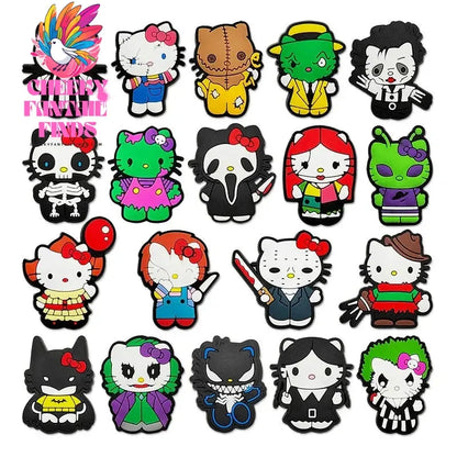 18pcs Halloween Sanrio Hello Kitty Shoe Charms PVC Shoes Accessories Decorations Buckle for Clog Sandal Kids Party Xmas Gifts Cheeky Fantail Finds