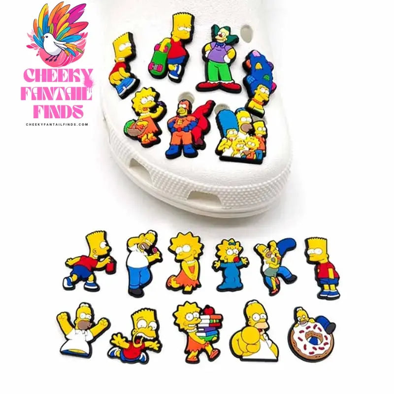 18pcs/set CCF Simpson Cartoon Comedy Series for Shoe Charms Accessories for Classic Clog Shoe Decoration Birthday Gifts Cheeky Fantail Finds