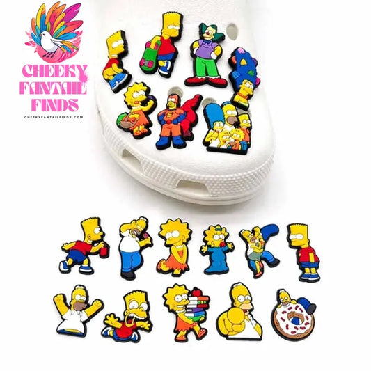 18pcs/set CCF Simpson Cartoon Comedy Series for Shoe Charms Accessories for Classic Clog Shoe Decoration Birthday Gifts Cheeky Fantail Finds