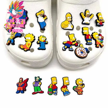 18pcs/set CCF Simpson Cartoon Comedy Series for Shoe Charms Accessories for Classic Clog Shoe Decoration Birthday Gifts Cheeky Fantail Finds