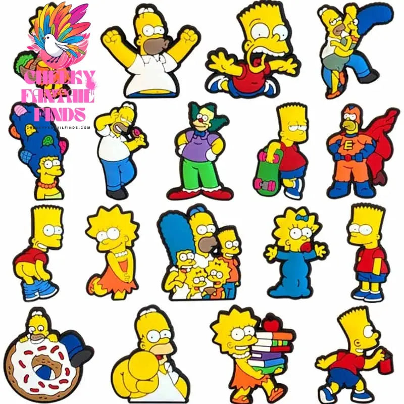 18pcs/set CCF Simpson Cartoon Comedy Series for Shoe Charms Accessories for Classic Clog Shoe Decoration Birthday Gifts Cheeky Fantail Finds