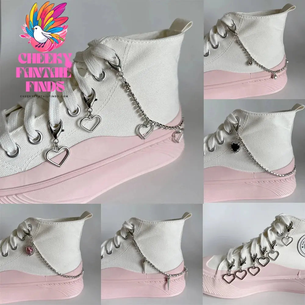 1PCS Charm Tassel Heart Pendant Boot Shoe Chain Sneakers Jewelry For Women Unisex Trendy Sports Shoes Chain Party Jewelry Gift Cheeky Fantail Finds